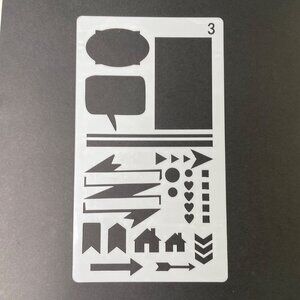 Reusable Art Planner Stencil Speech Bubbles Flags Checklist mq Mixed Media Suppl